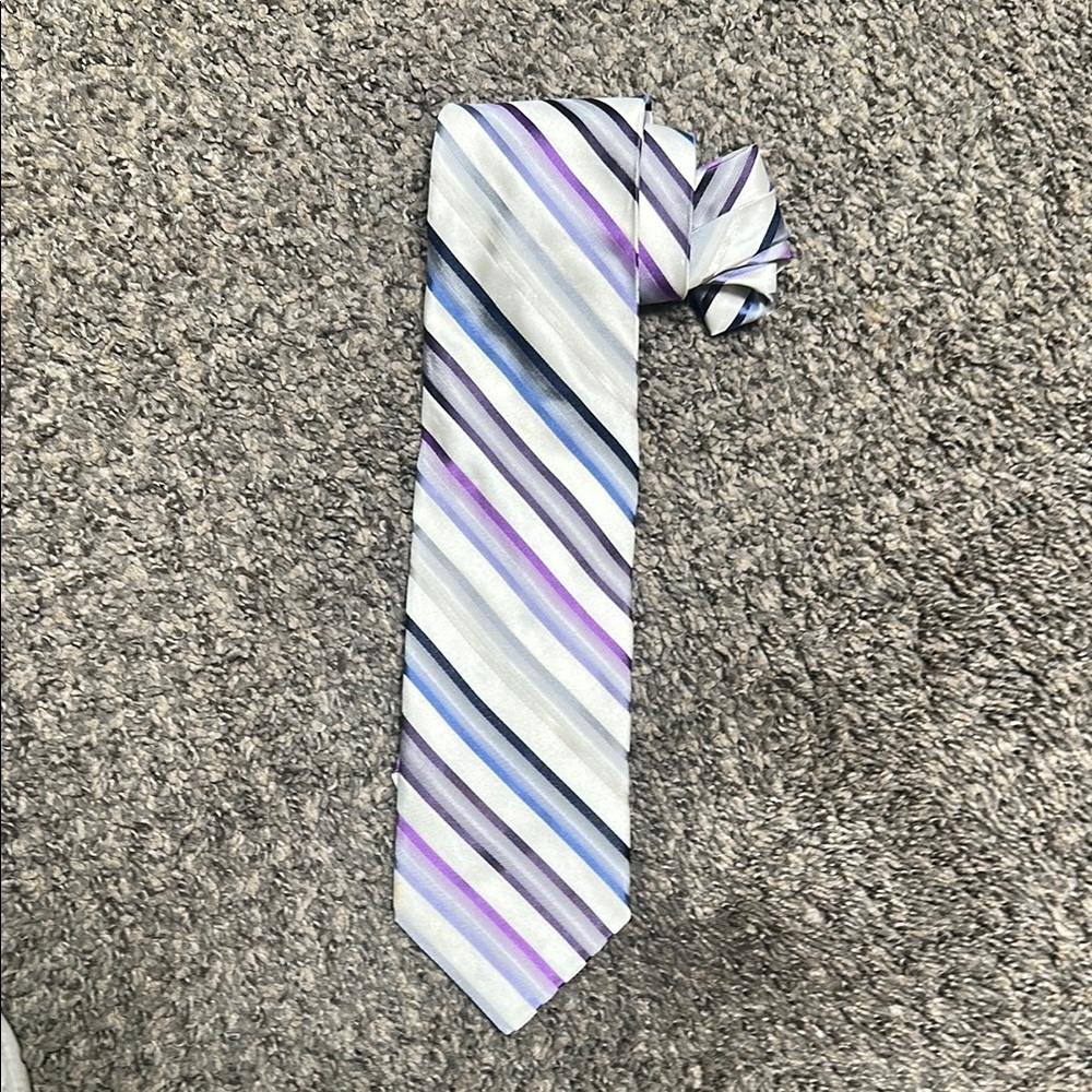 Murano Purple and Blue Striped Tie Accessories